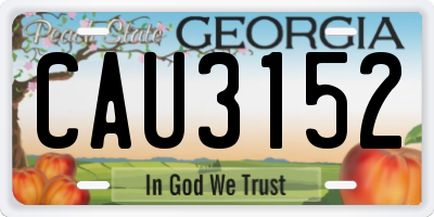 GA license plate CAU3152