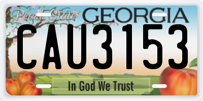 GA license plate CAU3153