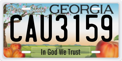 GA license plate CAU3159