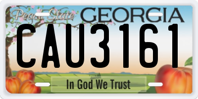 GA license plate CAU3161