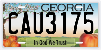 GA license plate CAU3175