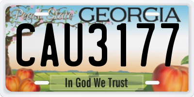 GA license plate CAU3177