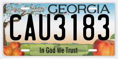 GA license plate CAU3183