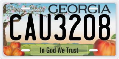 GA license plate CAU3208
