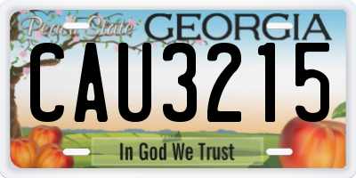 GA license plate CAU3215