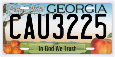 GA license plate CAU3225