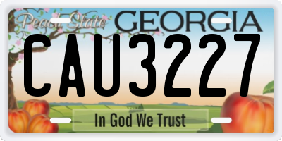 GA license plate CAU3227