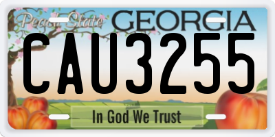 GA license plate CAU3255