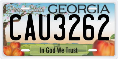 GA license plate CAU3262