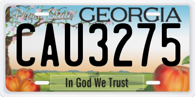 GA license plate CAU3275