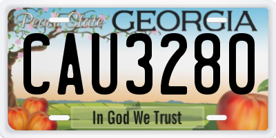 GA license plate CAU3280