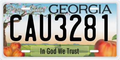 GA license plate CAU3281