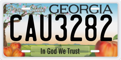 GA license plate CAU3282