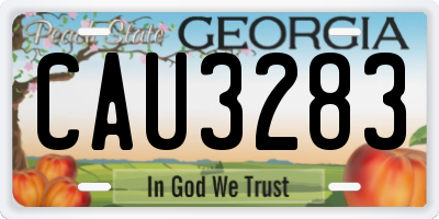 GA license plate CAU3283