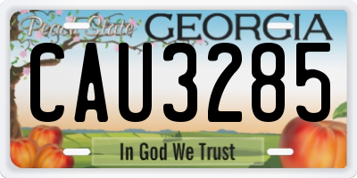 GA license plate CAU3285