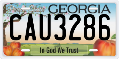 GA license plate CAU3286