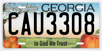 GA license plate CAU3308