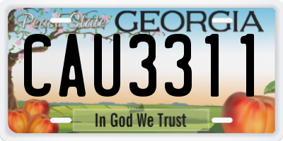 GA license plate CAU3311