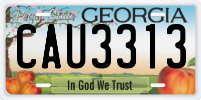 GA license plate CAU3313