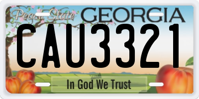 GA license plate CAU3321