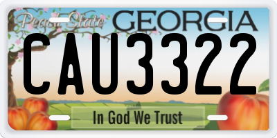 GA license plate CAU3322