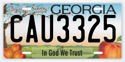 GA license plate CAU3325
