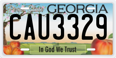 GA license plate CAU3329