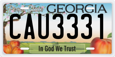 GA license plate CAU3331