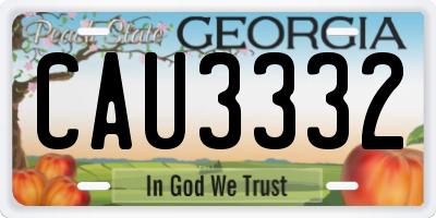 GA license plate CAU3332