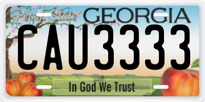 GA license plate CAU3333