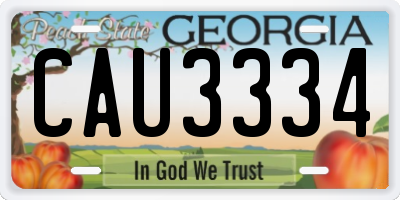 GA license plate CAU3334