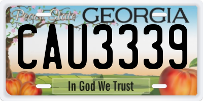 GA license plate CAU3339