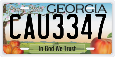 GA license plate CAU3347