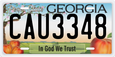 GA license plate CAU3348