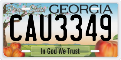GA license plate CAU3349