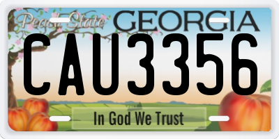 GA license plate CAU3356