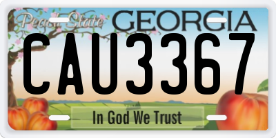 GA license plate CAU3367