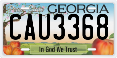 GA license plate CAU3368