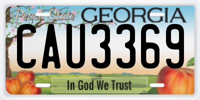GA license plate CAU3369