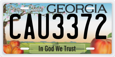 GA license plate CAU3372