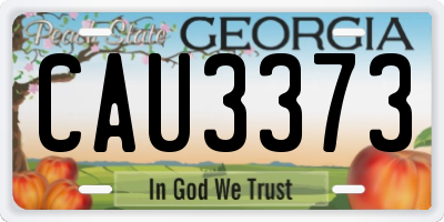 GA license plate CAU3373
