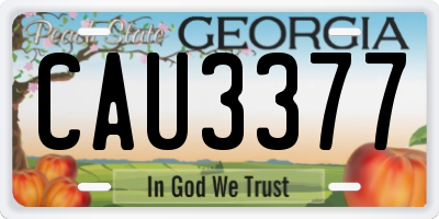 GA license plate CAU3377