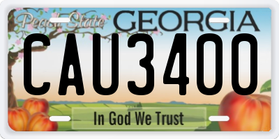GA license plate CAU3400