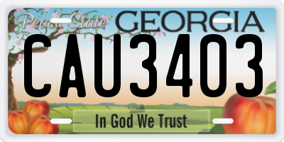 GA license plate CAU3403