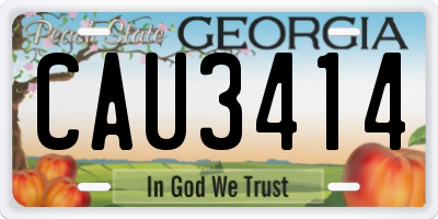 GA license plate CAU3414