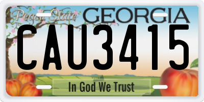 GA license plate CAU3415