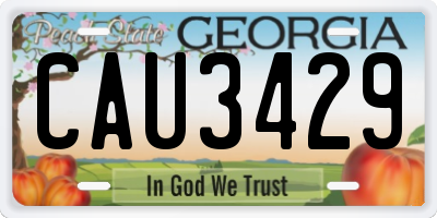 GA license plate CAU3429