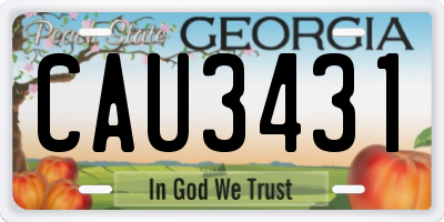 GA license plate CAU3431