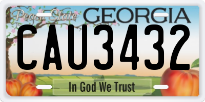 GA license plate CAU3432