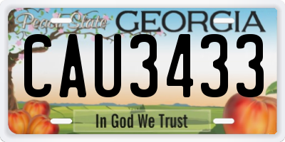 GA license plate CAU3433